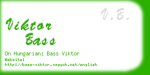 viktor bass business card